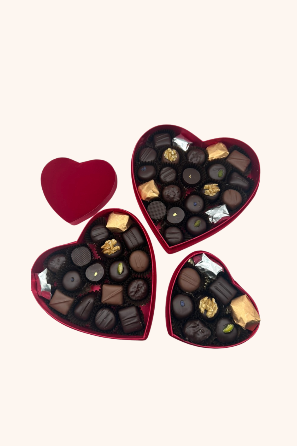 Boîte moyenne Coeur velours 190g