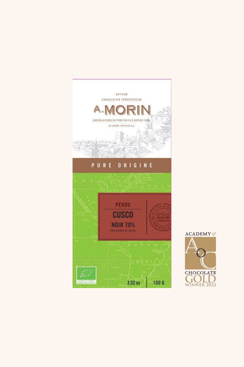 Tablette de chocolat noir Pérou Cusco 70% BIO - 100g