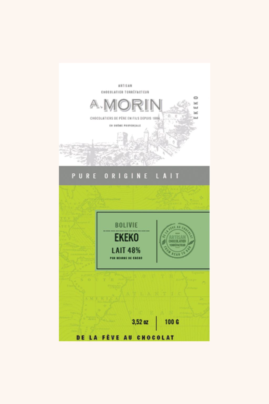 Tablette de chocolat au lait Bolivie Ekeko 48% - 100g