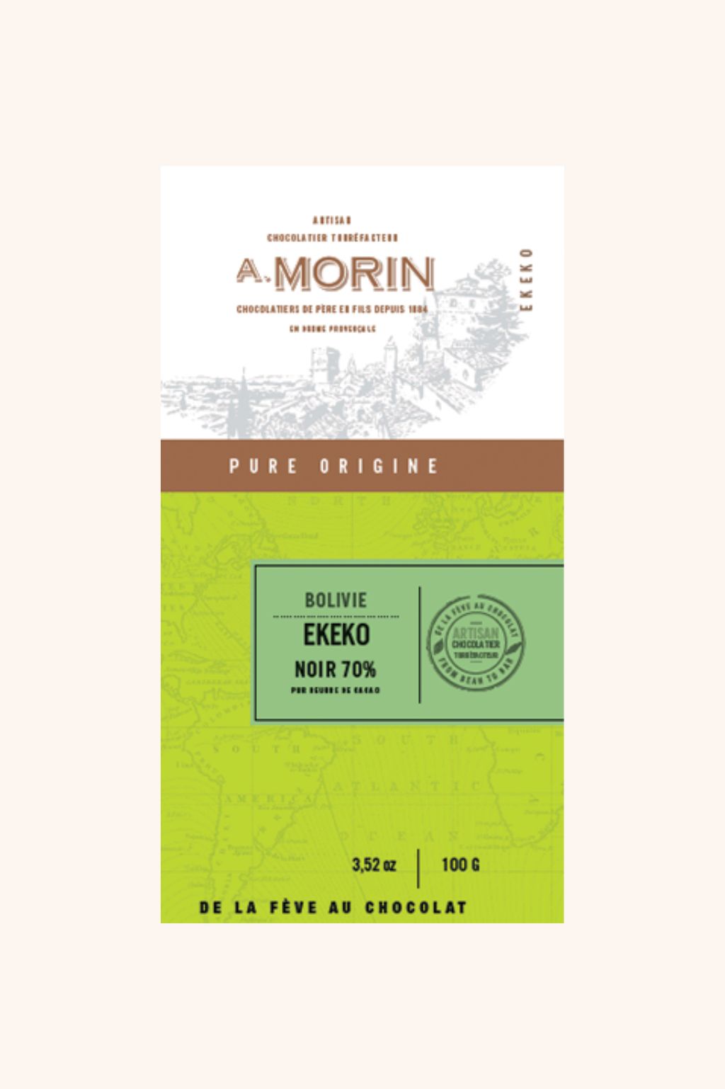 Tablette de chocolat noir Bolivie Ekeko 70% - 100g