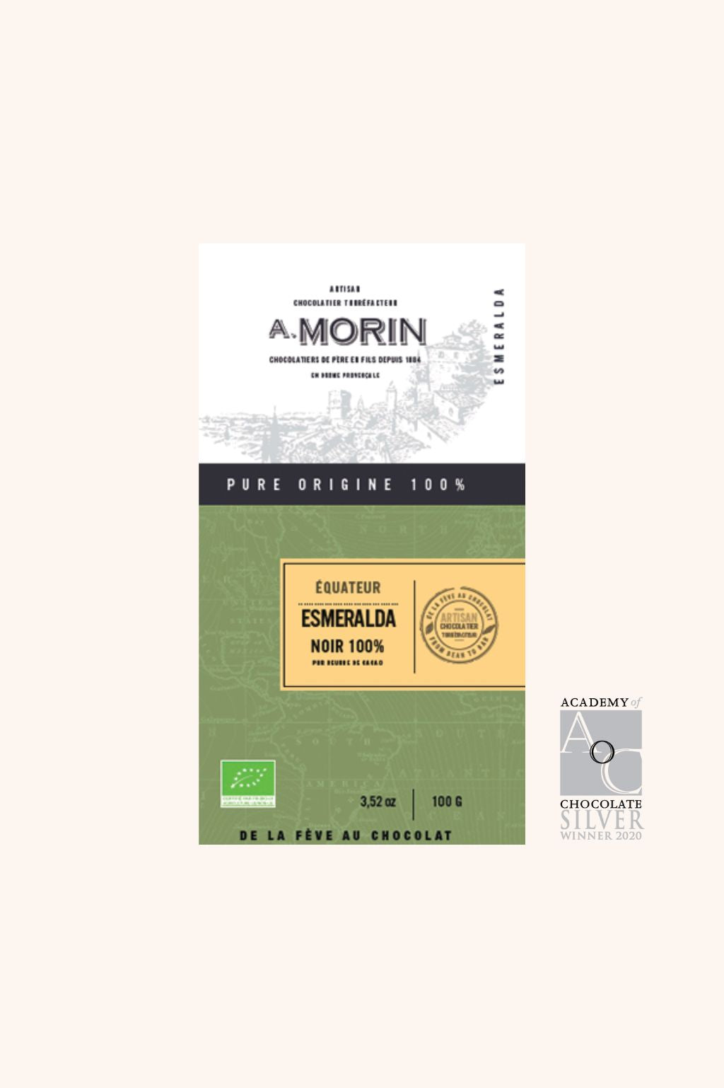 Tablette de pâte de cacao Equateur Esmeralda 100% BIO - 100g