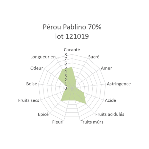 Bloc de chocolat noir Pérou Pablino 70% BIO - 1kg