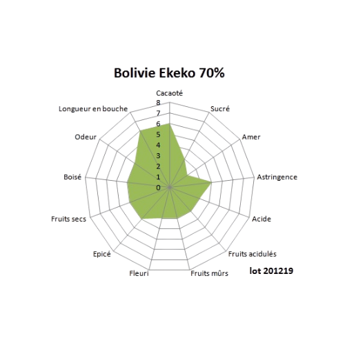 Bloc de chocolat noir Bolivie Ekeko 70% - 1kg