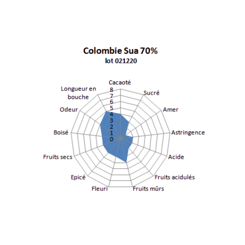 Bloc de chocolat noir Colombie Sua 70% - 1kg