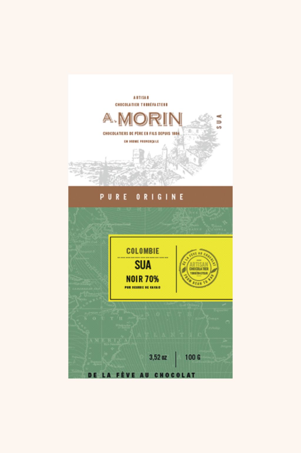 Tablette de chocolat noir Colombie Sua 70% - 100g