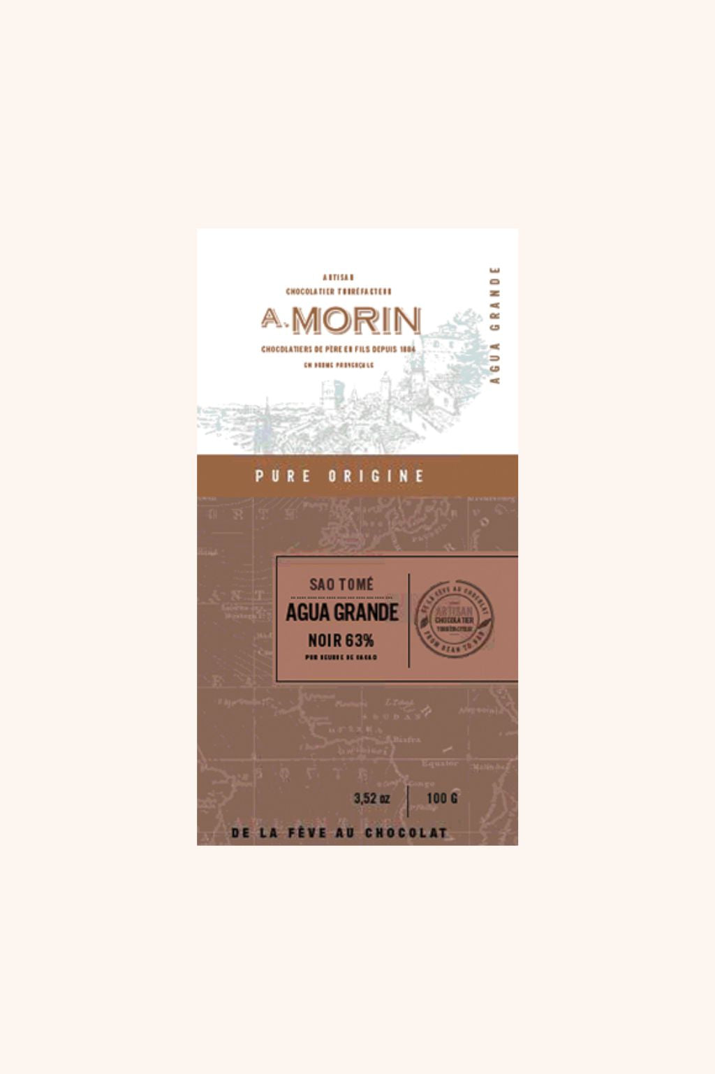 Tablette de chocolat noir Sao Tomé Agua Grande 63% - 100g