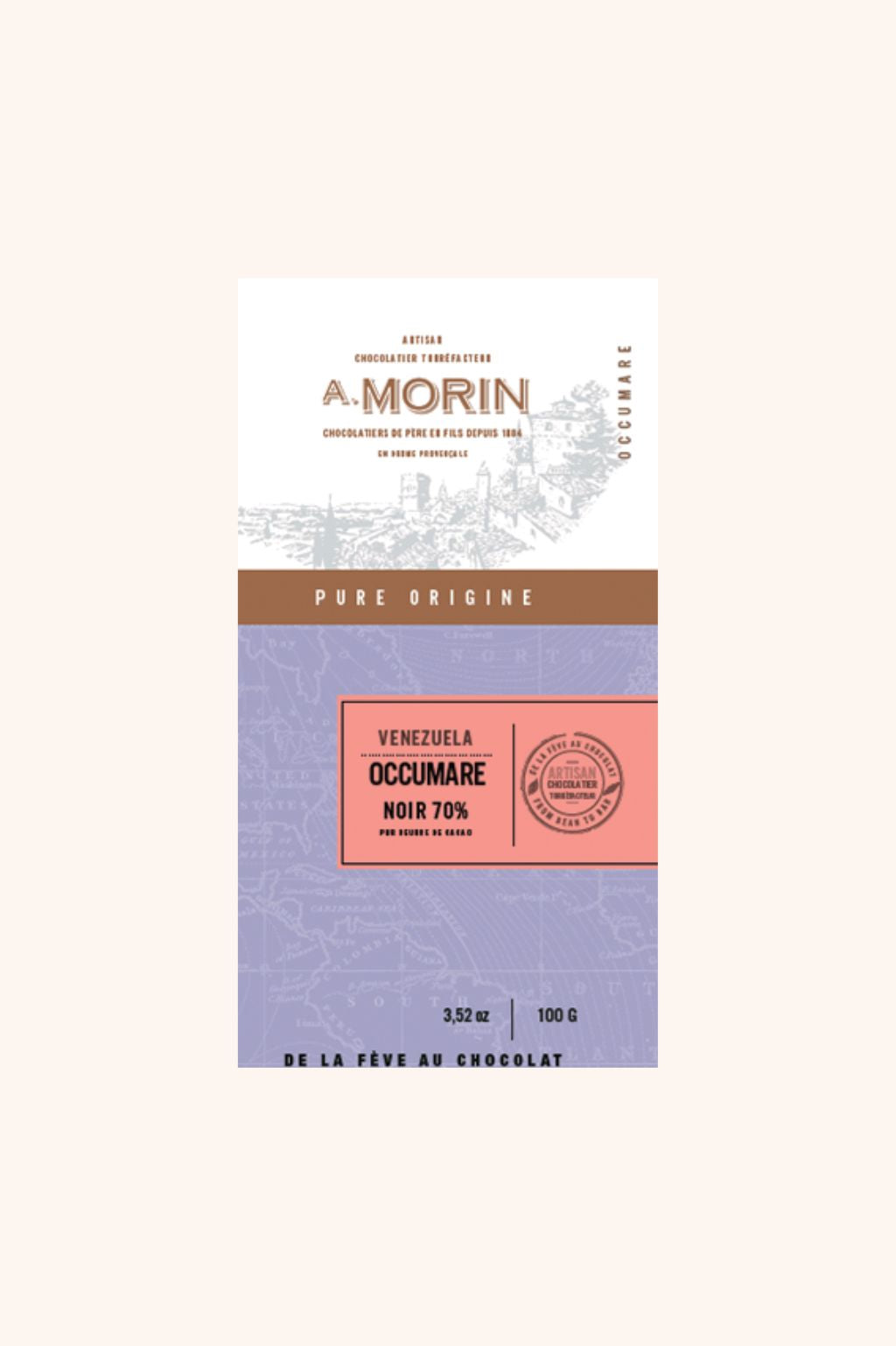 Tablette de chocolat noir Venezuela Occumare 70% - 100g