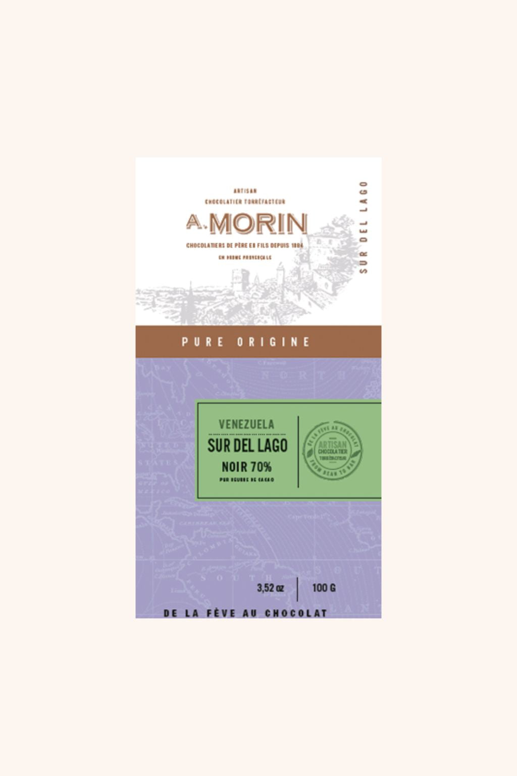 Tablette de chocolat noir Venezuela Sur Del Lago 70% - 100g