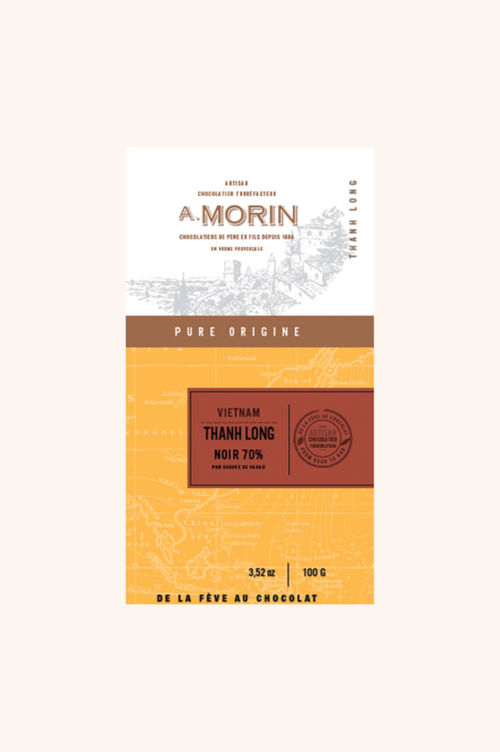 Tablette de chocolat noir Vietnam Thanh Long 70% - 100g